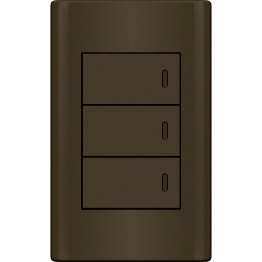Royu MD506/DG 3-Gang Switch 3-Way Set 16A (Plano) [Dark Gray] | Royu by KHM Megatools Corp.