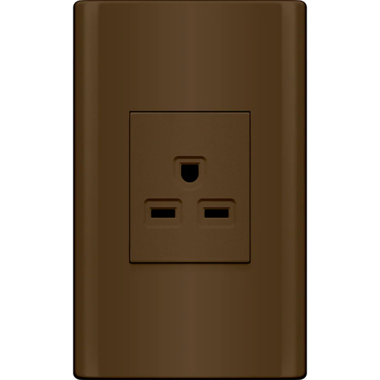 Royu MD901/DW 1-Gang Aircon Outlet Set 20A (Plano) [Dark Wood] | Royu by KHM Megatools Corp.