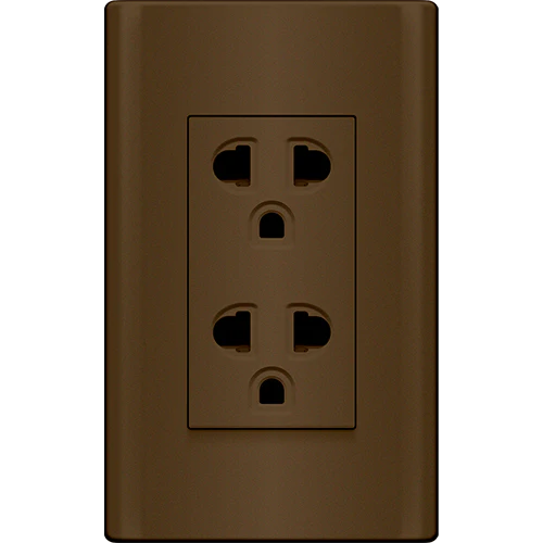 Royu MD913/DW Duplex Universal Outlet With Ground & Shutter Set 15A (Plano) [Dark Wood] | Royu by KHM Megatools Corp.