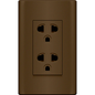 Royu MD913/DW Duplex Universal Outlet With Ground & Shutter Set 15A (Plano) [Dark Wood] | Royu by KHM Megatools Corp.