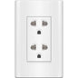 Royu MD913 Duplex Universal Outlet With Ground & Shutter Set 15A (Plano) [White] | Royu by KHM Megatools Corp.