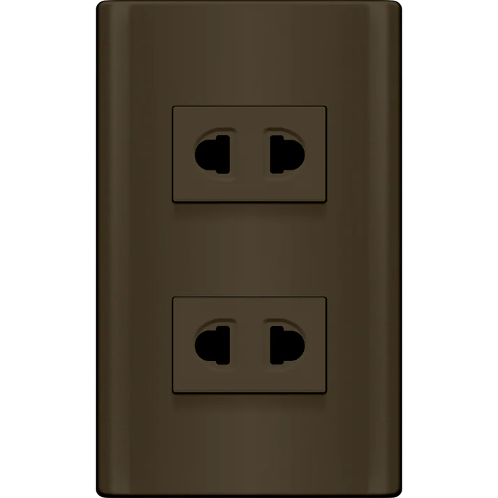 Royu MDS113/DG 2-Gang Universal Outlet Set 15A (Plano) [Dark Gray]