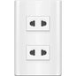 Royu MDS113 2-Gang Universal Outlet Set 15A (Plano) [White] | Royu by KHM Megatools Corp.