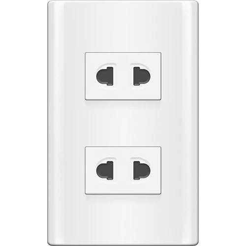 Royu MDS113 2-Gang Universal Outlet Set 15A (Plano) [White]