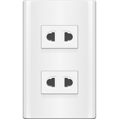 Royu MDS113 2-Gang Universal Outlet Set 15A (Plano) [White]