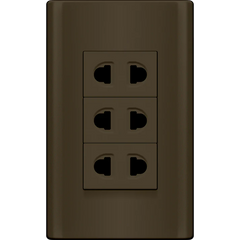 Royu MDS115/DG 3-Gang Universal Outlet Set 15A (Plano) [Dark Gray]