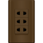 Royu MDS115/DW 3-Gang Universal Outlet Set 15A (Plano) [Dark Wood] | Royu by KHM Megatools Corp.