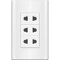 Royu MDS115 3-Gang Universal Outlet Set 15A (Plano) [White] | Royu by KHM Megatools Corp.