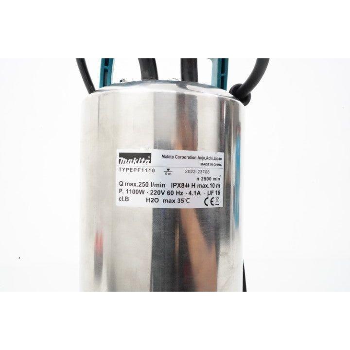 Makita PF1110 Stainless Submersible Pump (Dirty Water) 1100W [1-1/2HP] | Makita by KHM Megatools Corp.