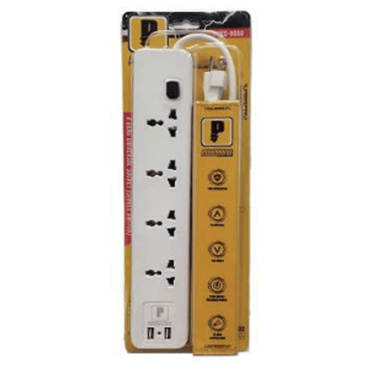 Powerhouse Electric Extension Cord With Single Switch, USB And Overloa ...
