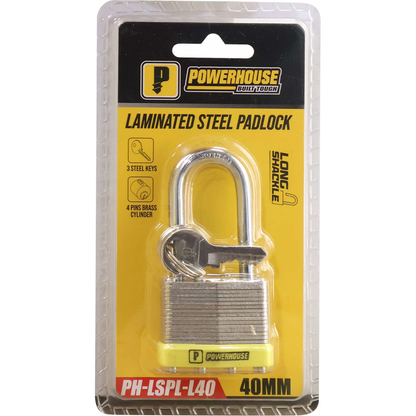 Powerhouse PH-LSPL Laminated Steel Padlock (Long Shackle) | Powerhouse by KHM Megatools Corp.