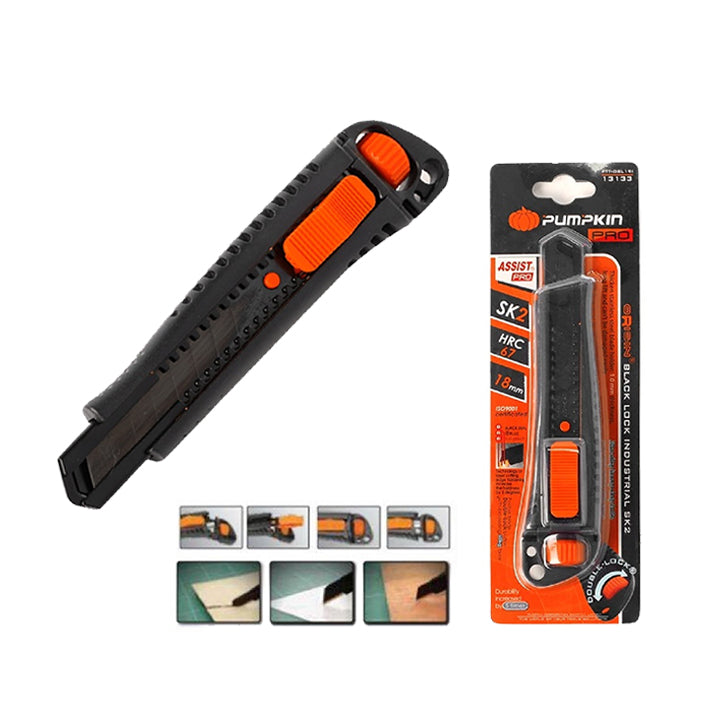 Pumpkin PM13134 Origin Black Lock Industrial Sk2 Knife 18mm