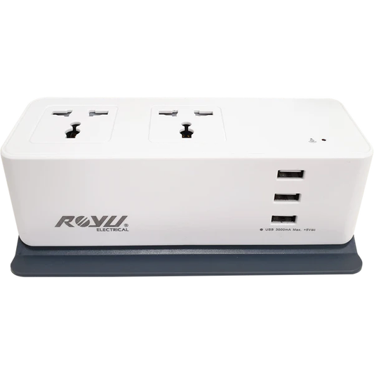 Royu REDEC432/W Desk Extension Cord with 2Universal & 2 International Outlet | Royu by KHM Megatools Corp.