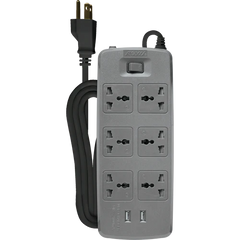 Royu REDEC626 (6-Gang) 1 Master Switch & 2 USB Ports