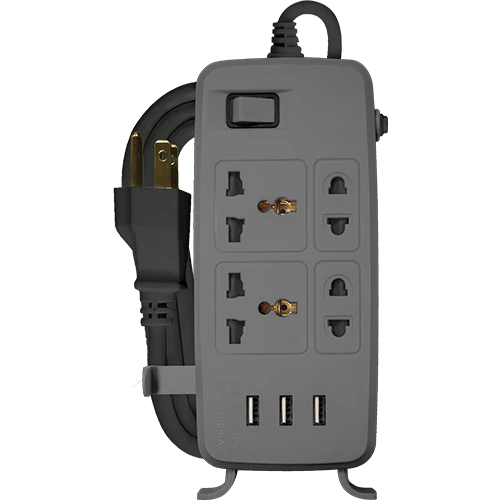 Royu REDEC634 1 Main Switch with 3 USB port [4-Gang] (Power Extension Cords ) | Royu by KHM Megatools Corp.