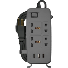 Royu REDEC634 1 Main Switch with 3 USB port [4-Gang] (Power Extension Cords )