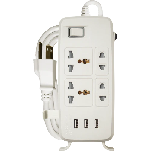 Royu REDEC634 1 Main Switch with 3 USB port [4-Gang] (Power Extension Cords )