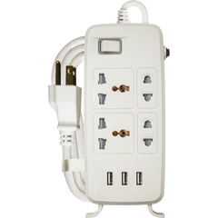 Royu REDEC634 1 Main Switch with 3 USB port [4-Gang] (Power Extension Cords )