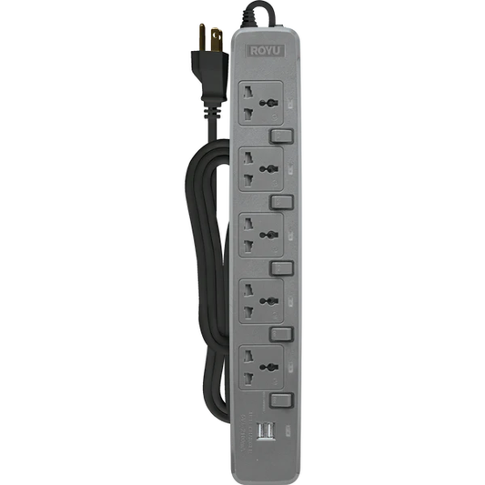 Royu REDEC725 (5-Gang) Individual Switches & 2 USB Ports | Royu by KHM Megatools Corp.