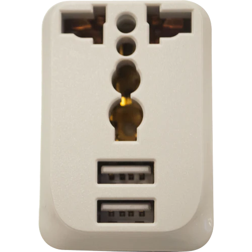 Royu REDPL125 International Adapter with 2 USB Ports | Royu by KHM Megatools Corp.