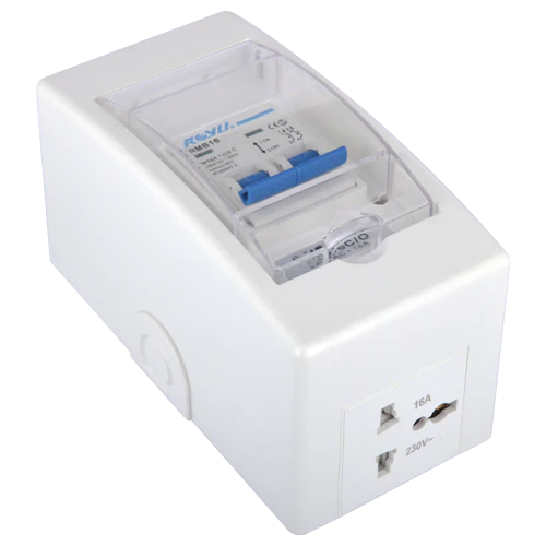 Royu Mini Safety Breaker with Cover & Outlet (DIN Rail Type)