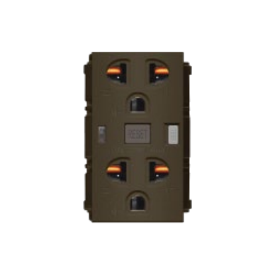 Royu RMO10/DG Duplex GFCI Outlet 20A 6mA (Plano) [Dark Gray] | Royu by KHM Megatools Corp.