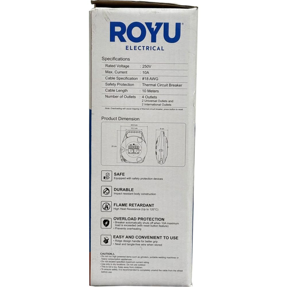 Royu REDEC404/Y Power Extension Cords  (10 Meters) | Royu by KHM Megatools Corp.