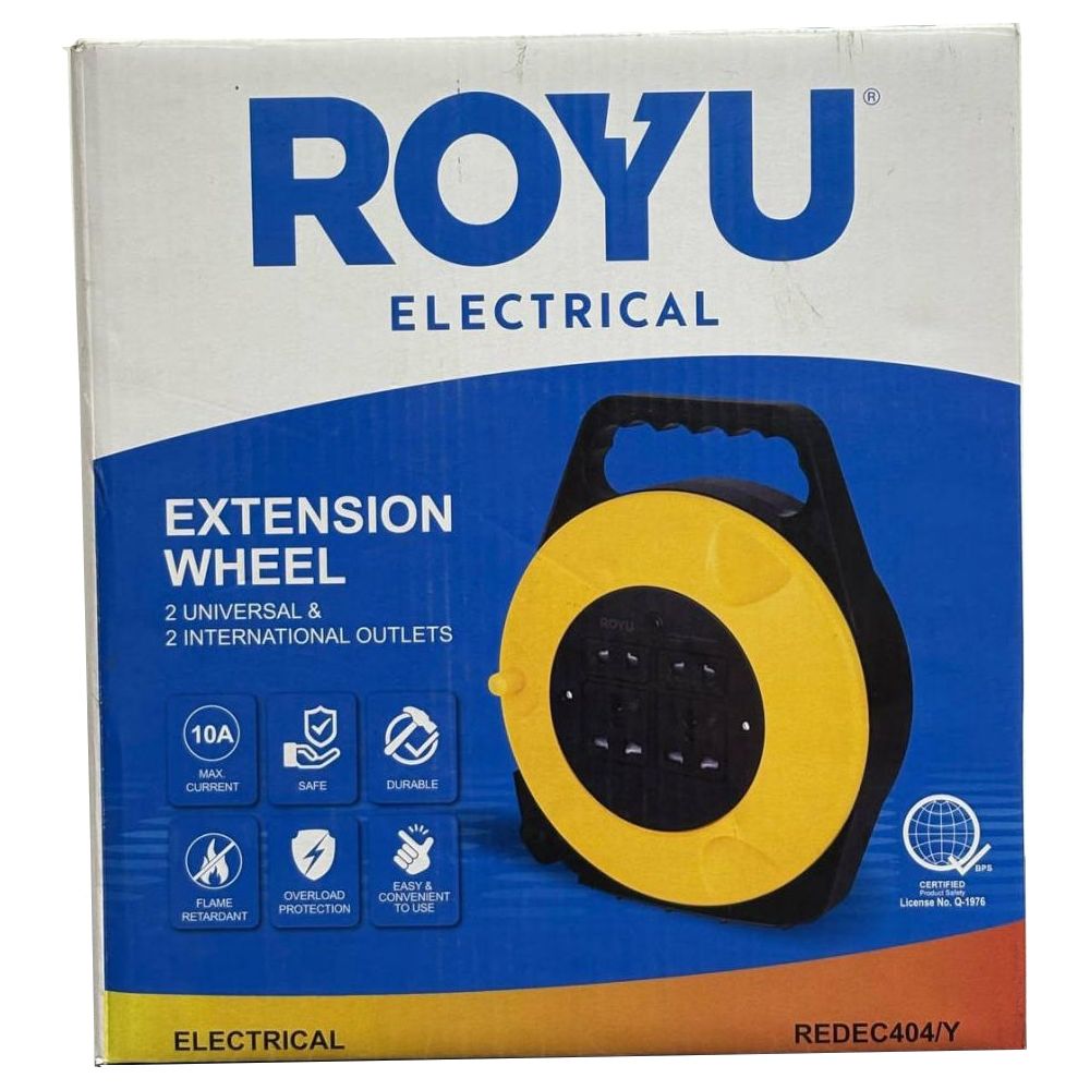 Royu REDEC404/Y Power Extension Cords  (10 Meters) | Royu by KHM Megatools Corp.
