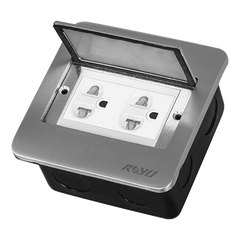 Royu RWF52 Square Floor Receptacle with Duplex Universal Outlet with Ground & Shutter (Wide)