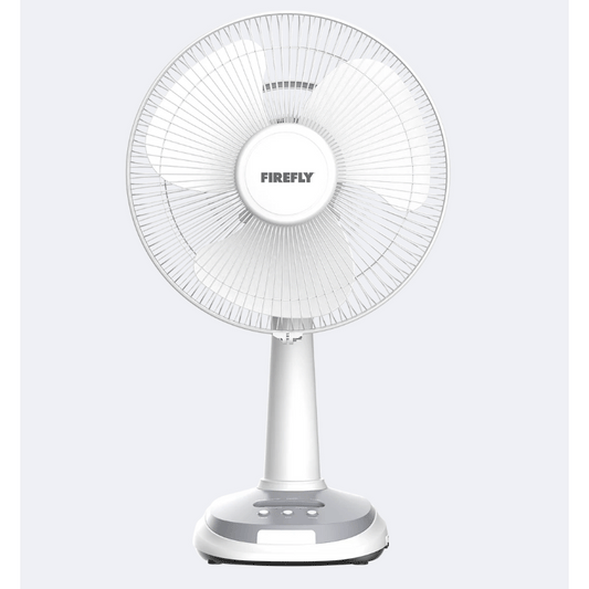 Firefly FEL6116 12" Rechargeable Desk Fan with Emergency Solar Panel and Lamps | Firefly by KHM Megatools Corp.