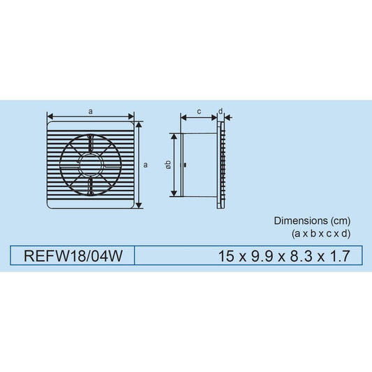 Royu REFW18-04W Wall Mounted Exhaust Fan 12W | Royu by KHM Megatools Corp.