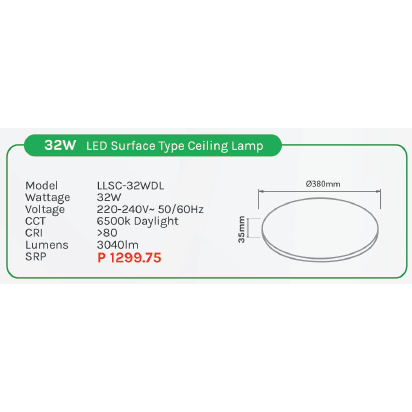 Omni 32W LED Surface Type Ceiling Lamp Light (Daylight)