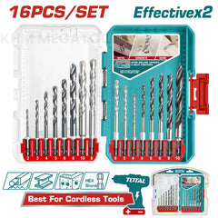 Total TACSDL11608 16pcs Mixed Drill Bit Set