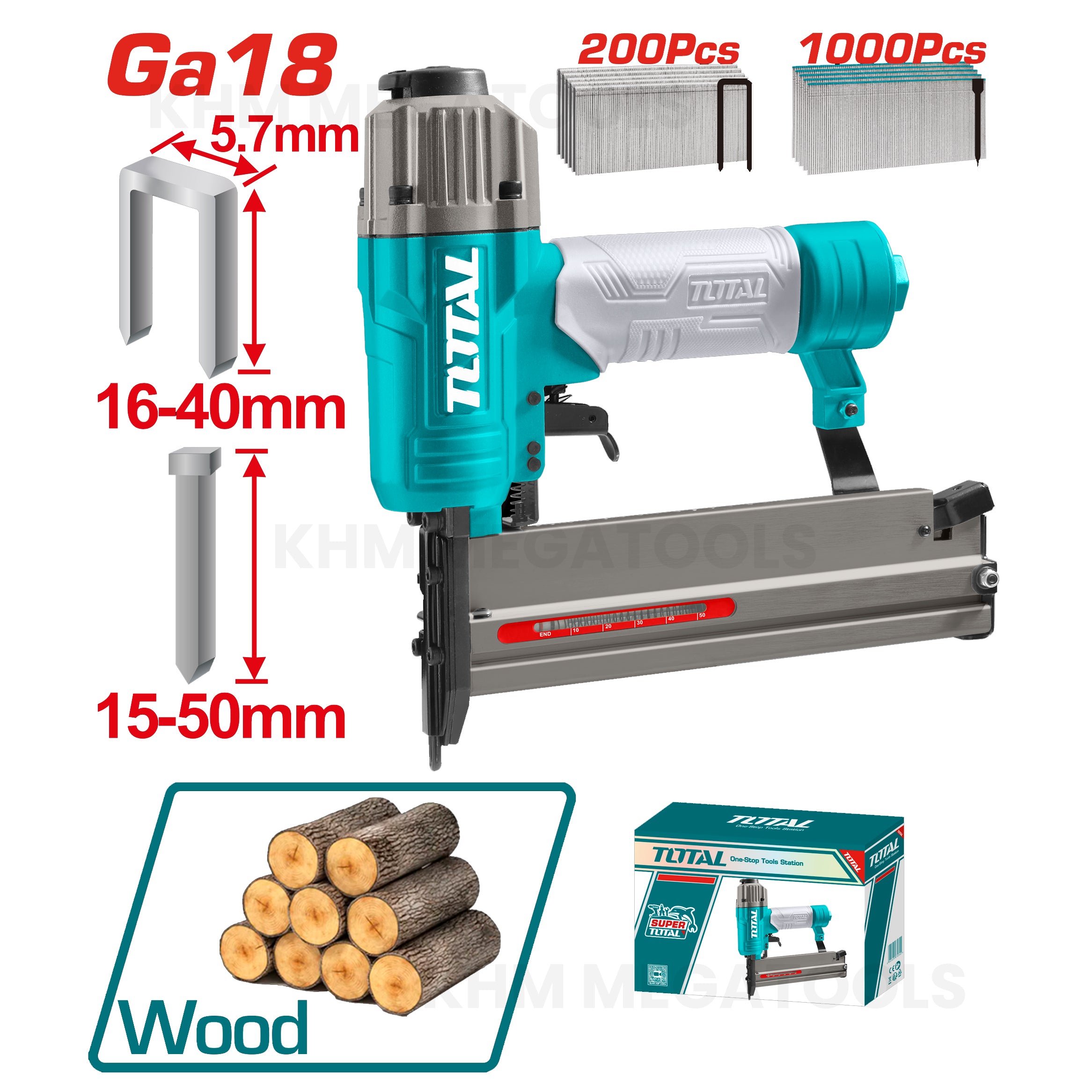 Total TAT81501 2in1 Combo Pneumatic Brad Nailer & Stapler