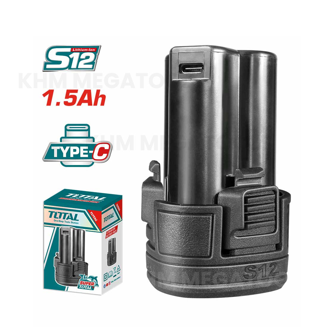 Total TBLI12153 12V Li-ion Battery Pack 1.5Ah