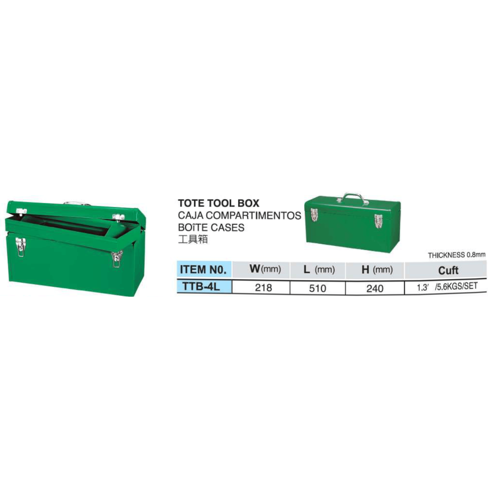 Hans TTB-4L Extra HD Metal Tool Box / Tote Tool Chest - KHM Megatools Corp.