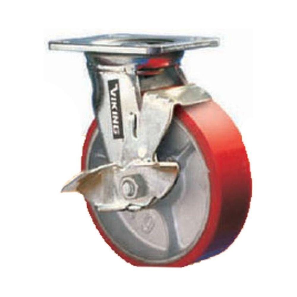 Viking Heavy-Duty PU on Cast Iron Wheel (713) (Swivel w/ Brake) | Viking by KHM Megatools Corp. Main image