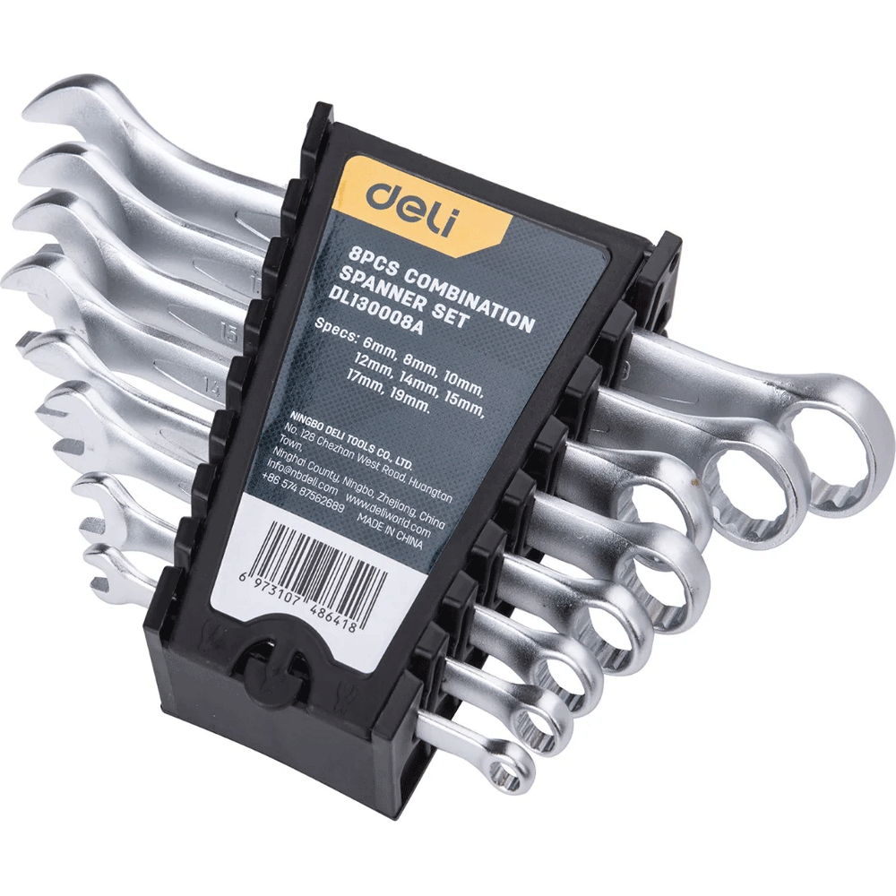Deli EDL130008A Combination Spanner Set 8pcs | Deli by KHM Megatools Corp.