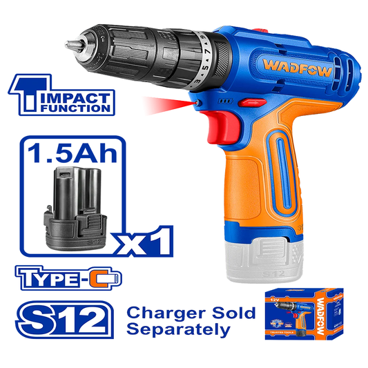 Wadfow WCDS5681 Cordless Impact Drill 12V 20Nm