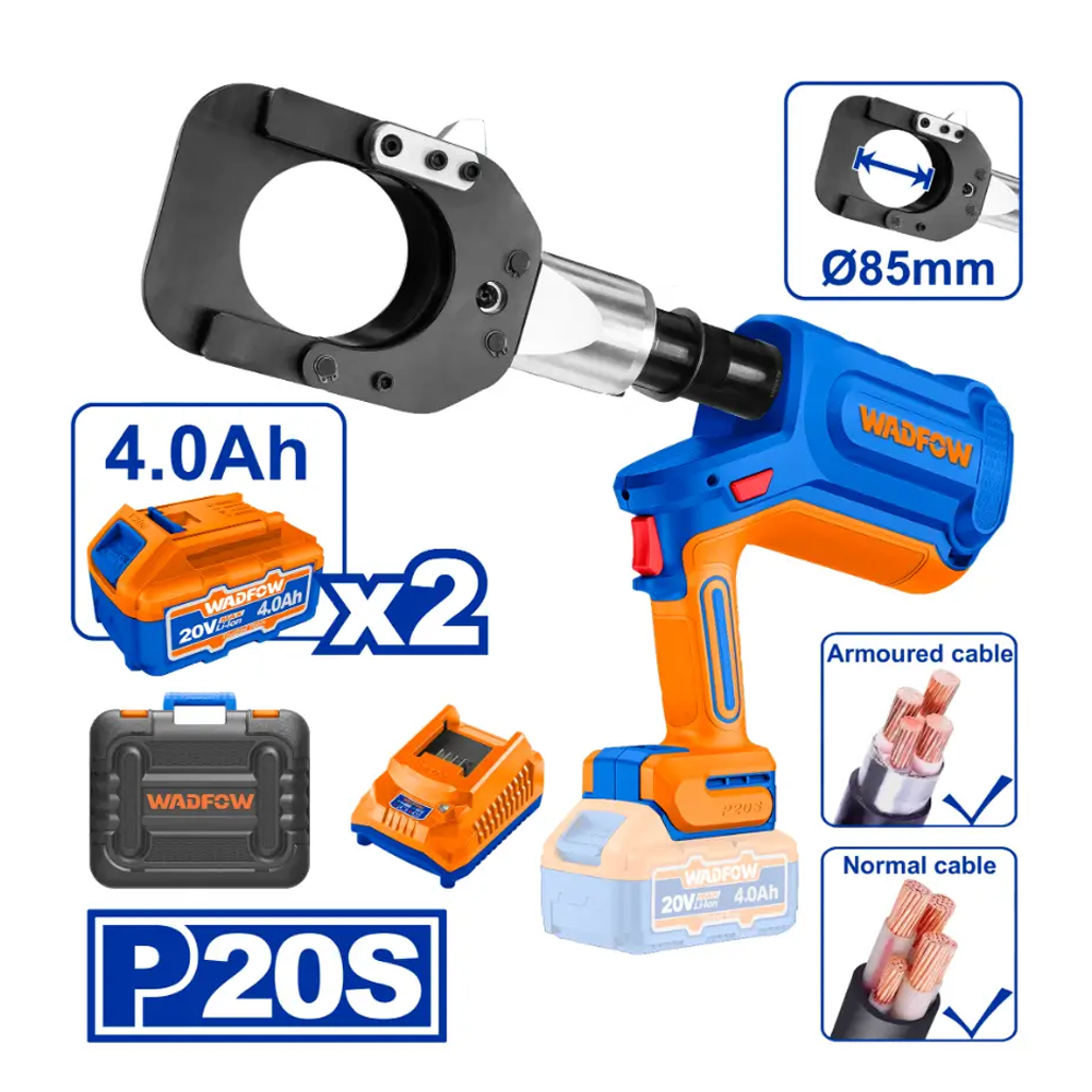 Wadfow WCR2D85 Cordless Hydraulic Cable Cutter 20V