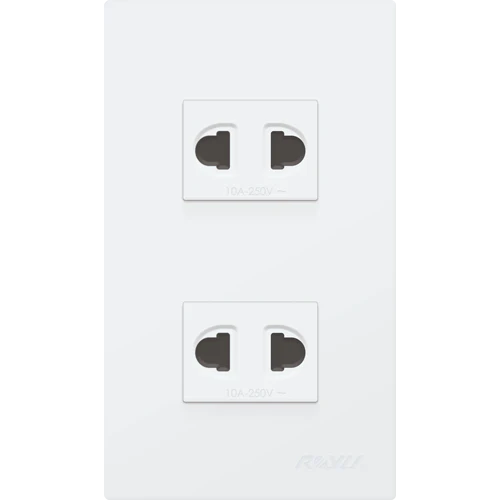 Royu WD113 2-Gang Universal Outlet Set 15A (Wide) | Royu by KHM Megatools Corp.
