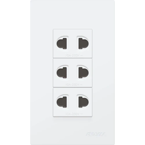 Royu  WD115 3-Gang Universal Outlet Set 15A (Wide)