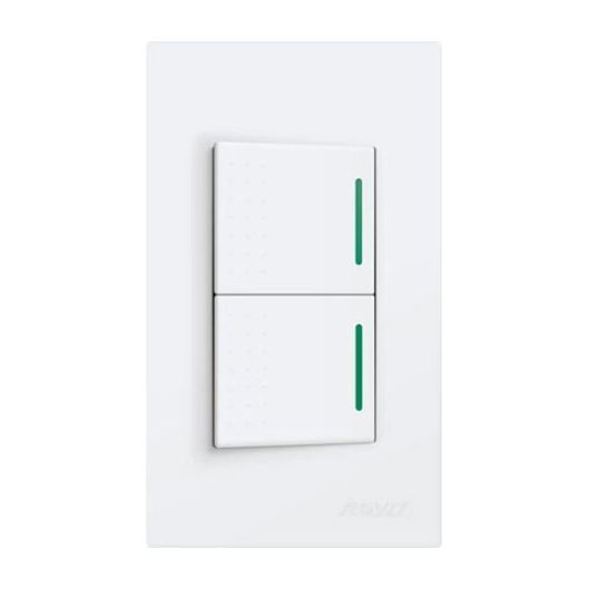 Royu WD513 2-Gang Switch with Reflector 10A (Wide) | Royu by KHM Megatools Corp.