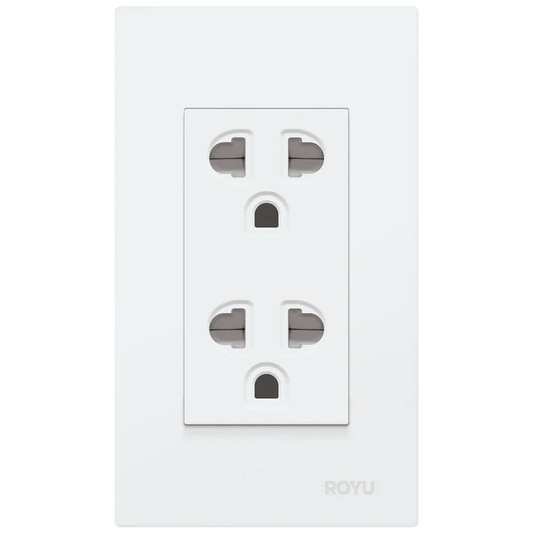 Royu WD913 Duplex Universal Outlet with Ground & Shutter Set 15A (Wide) | Royu by KHM Megatools Corp.