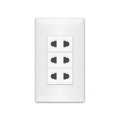 Royu WS115 3-Gang Universal Outlet Set 15A (Super Wide)