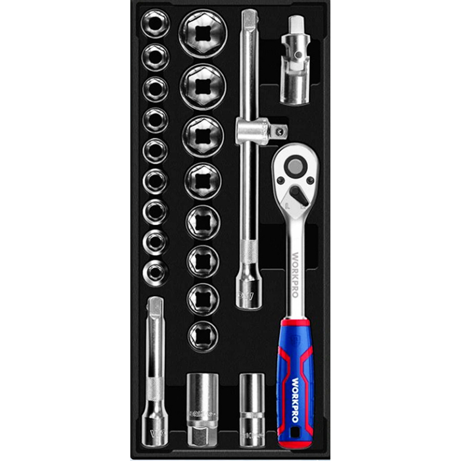 Workpro WP209041WE Socket Wrench Set DR.1/2" 24Pcs | Workpro by KHM Megatools Corp. Main image
