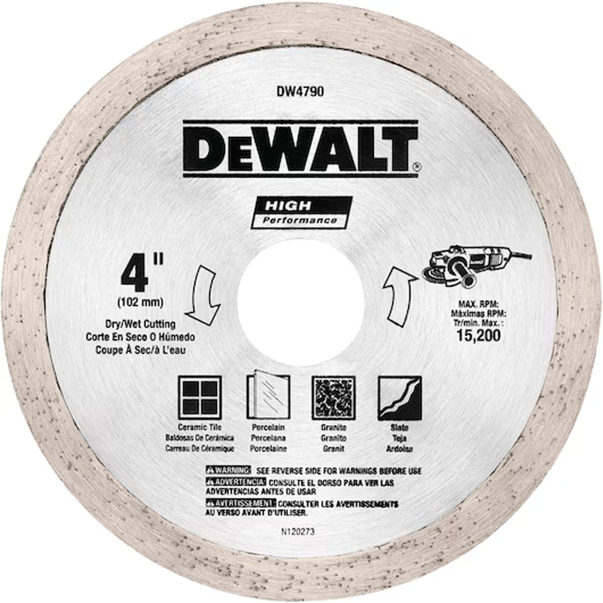 Dewalt DW4790 Diamond Cutting Wheel  Continuous Rim 4" | Dewalt by KHM Megatools Corp.