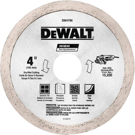 Dewalt DW4790 Diamond Cutting Wheel  Continuous Rim 4" | Dewalt by KHM Megatools Corp.