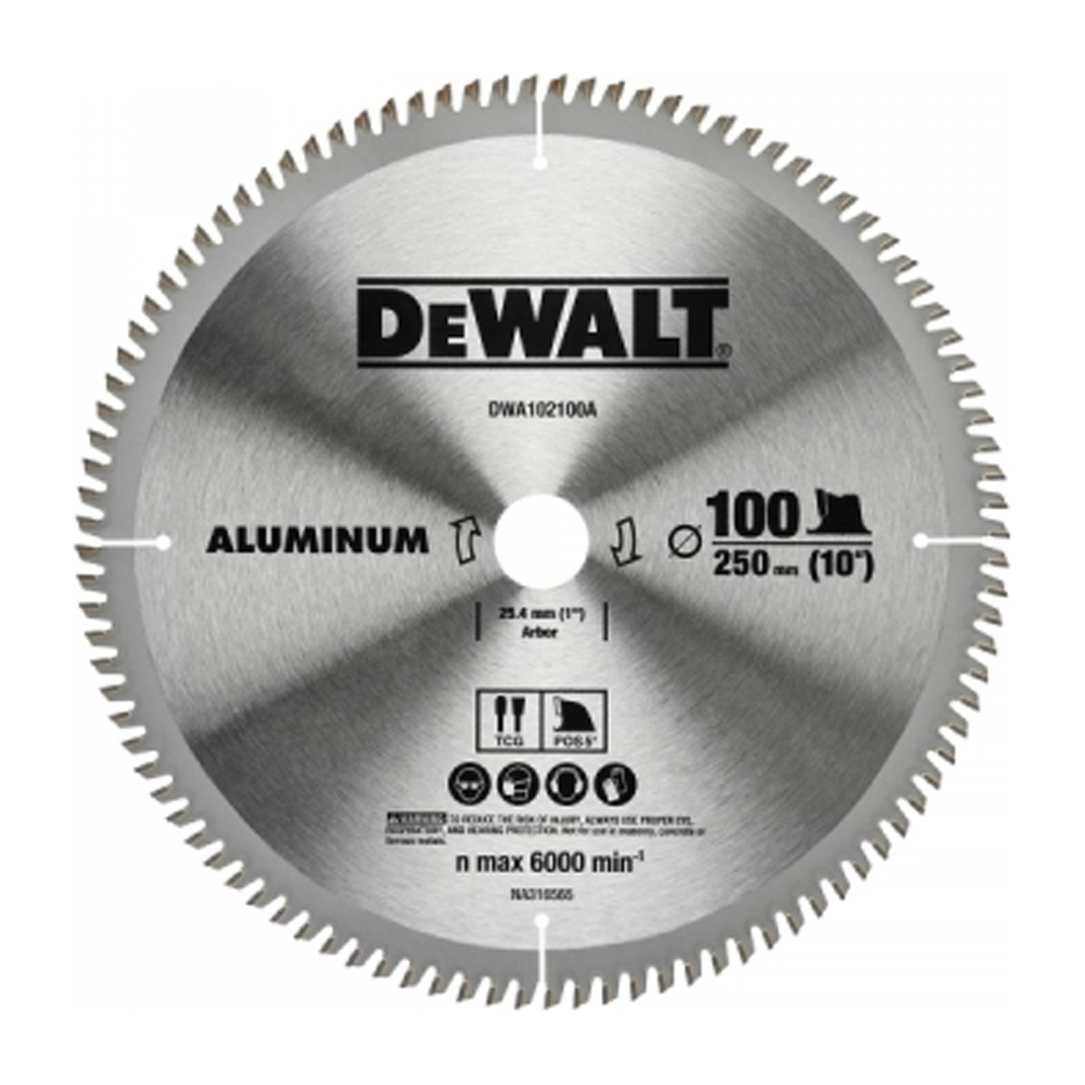 Dewalt DWA102100A Circular Saw Blade 10" x 100T (Aluminum) | Dewalt by KHM Megatools Corp.