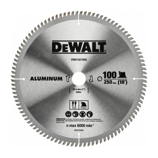 Dewalt DWA102100A Circular Saw Blade 10" x 100T (Aluminum) | Dewalt by KHM Megatools Corp.